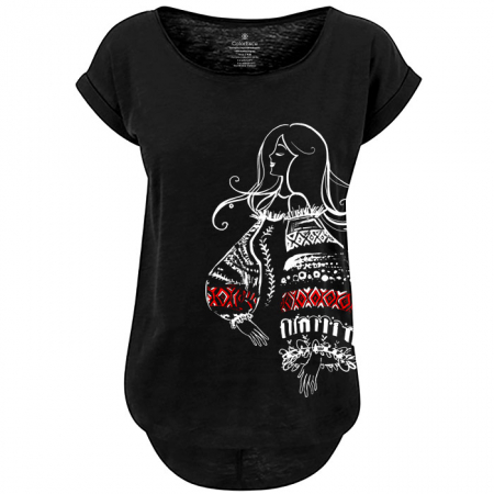 Tricouri damă - Tricou Fata cu ie, dama, culoare neagra CIR144