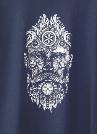 Tricou Fată Tatuată simboluri, bărbat, culoare denim, CDAC106 [1]