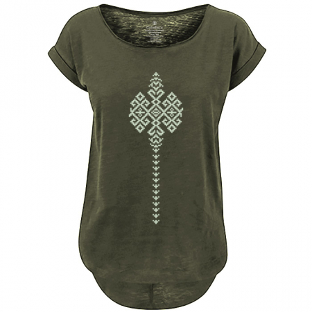 Tricouri damă - Tricou Furca Romaneasca, damă, culoare olive, CIR139