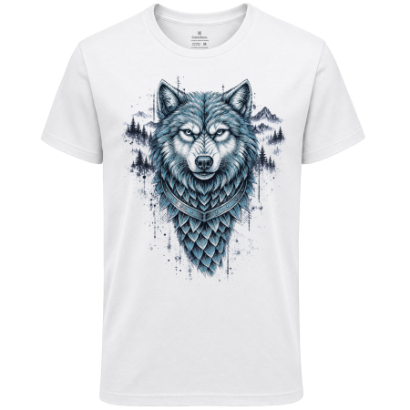 Tricouri bărbați - Tricou Lup, bărbat, culoare albă, CDAC123