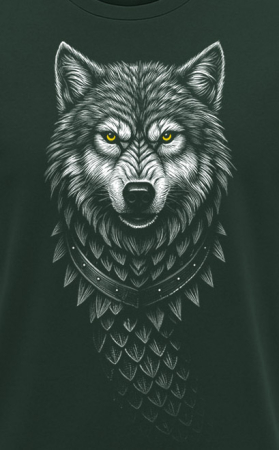 Tricou Lup, bărbat, culoare verde închis CDAC119 [1]