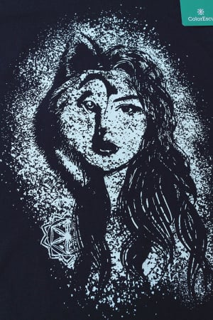 Tricou Lupoaică, damă, culoare bleumarin, CDAC115 [1]