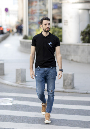 Tricou Lup Dacic, broderie, culoare neagră CDAC55 [2]