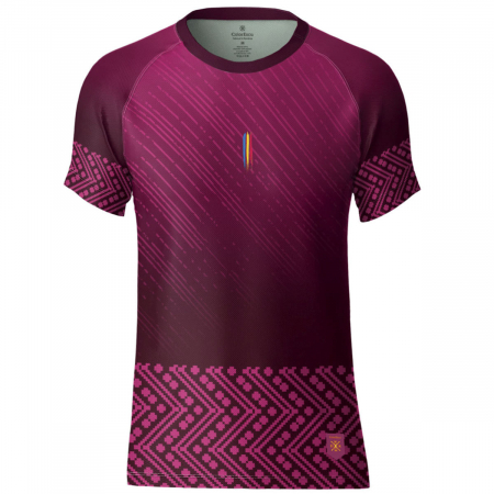Îmbrăcăminte România - Tricou Motiv România, material tehnic sport, damă, culoare ciclam, CS52