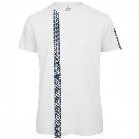 Tricouri cu motive tradiționale - Tricou Motive Țesute, bărbat, culoare albă CRP37