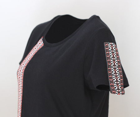 Tricou Motive Țesute, CIR104, damă, culoare neagră [3]