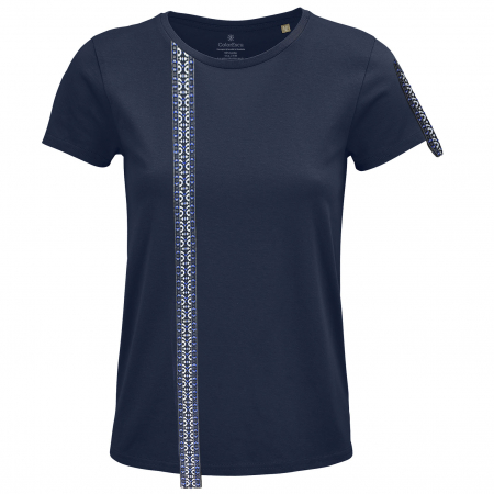Tricouri damă - Tricou Motive Țesute, damă, culoare bleumarin, CIR132
