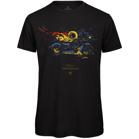 Îmbrăcăminte România - Tricou Moto - Calul Năzdravan, bărbat, culoare neagră, CT58