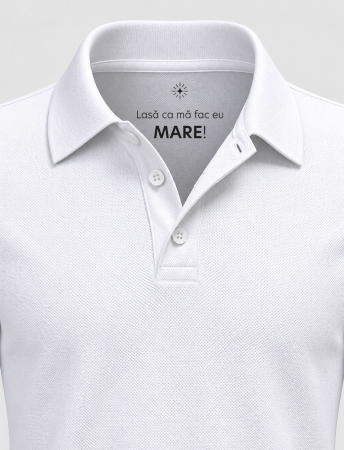 Tricouri polo - Tricou polo, mesaj secret ''Mă fac eu mare'', copii, culoare albă CT91