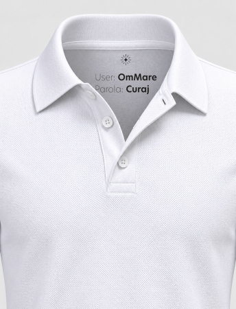 Tricou polo, mesaj secret ''Curaj'', copii, culoare albă CT89 [1]