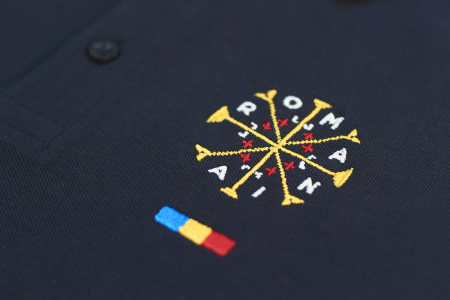 Tricou România broderie, polo, bărbat, culoare bleumarin, CRP83 [2]