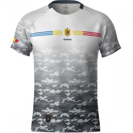 Îmbrăcăminte România - Tricou România Camuflaj, material tehnic sport, bărbat, culoare gri, CS48