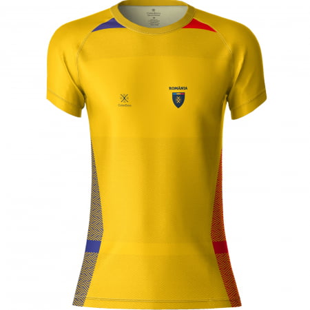 Tricou România, material tehnic sport, damă, culoare galbenă, CS17 [0]