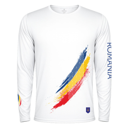 Tricouri bărbați - Tricou România cu mânecă lungă, material tehnic sport - CS63