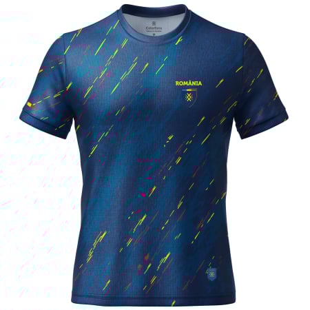 Îmbrăcăminte România - Tricou România, material tehnic sport, bărbat, culoare albastru CS58