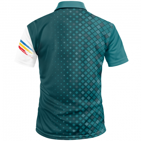 Tricou Simbol Tenis România, material tehnic sport, polo, bărbat, culoare turcoaz, CS39 [1]