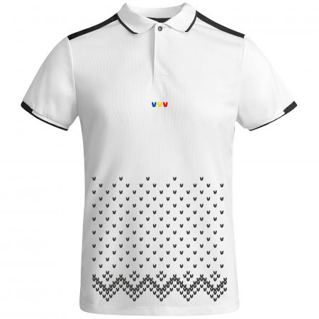 Tricou Simbol Tradiții, material tehnic sport, polo, bărbat, culoare albă, CS37