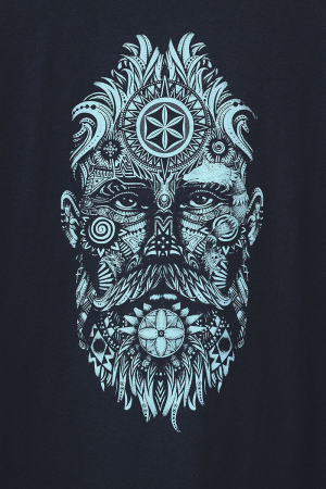 Tricou Față Tatuată Simboluri, bărbat, culoare bleumarin, CDAC107 [1]