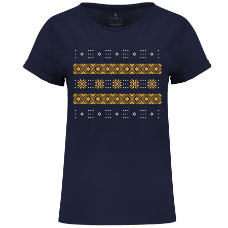 Tricou Tradițional, damă, culoare bleumarin, CIR128