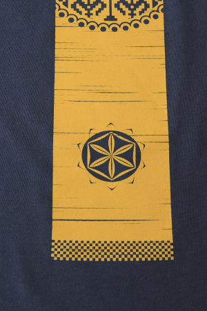 Tricou Vremuri Noi, guler înalt, unisex, culoare denim, CRP112 [3]