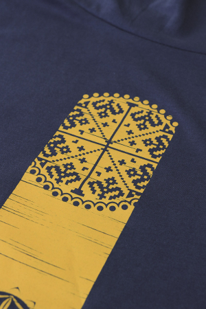 Tricou Vremuri Noi, guler înalt, unisex, culoare denim, CRP112 [2]