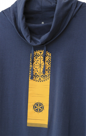 Tricou Vremuri Noi, guler înalt, unisex, culoare denim, CRP112 [1]