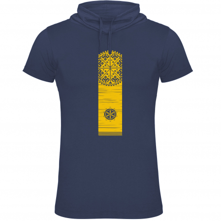 Tricouri damă - Tricou Vremuri Noi, guler înalt, unisex, culoare denim, CRP112