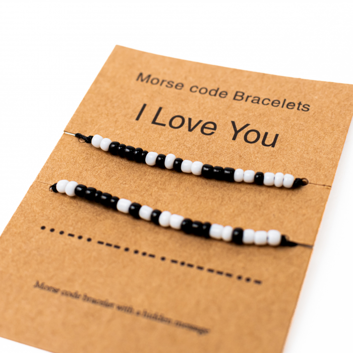 Set Cadou Bratari Codul Morse Pentru Cuplu (Mesaj Ascuns-Te Iubesc) [2]