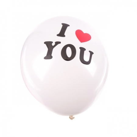 Buchet 7 Baloane Albe + Balon Inima "I Love You" [1]