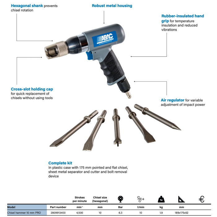 ABAC Chisel hammer 10 mm PRO - [2]