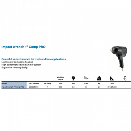ABAC Impact wrench 1” Comp PRO - 486 EURO FARA TVA [1]