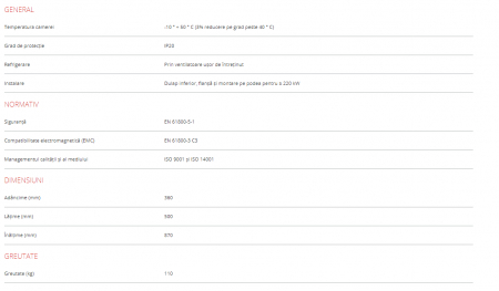 Convertizor de frecventa  CV50‐1850‐4F– 185 KW 340 A - 10400 EURO FARA TVA [3]