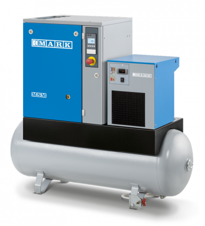 Compresoare industriale - COMPRESOR CU SURUB MSM 3 kW MONTAT PE REZERVOR CU USCATOR -