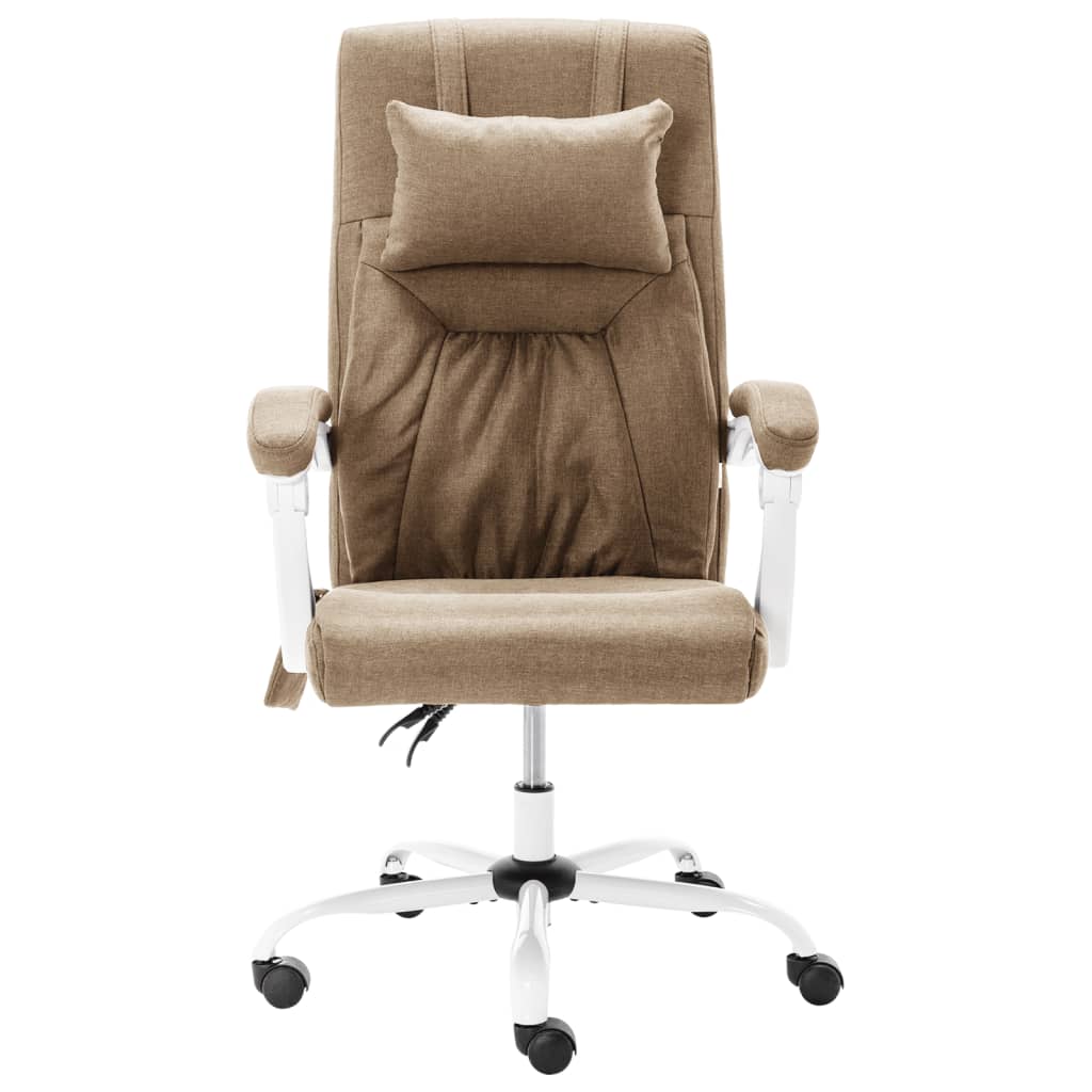 Scaun de birou cu masaj, gri taupe, material textil [2]