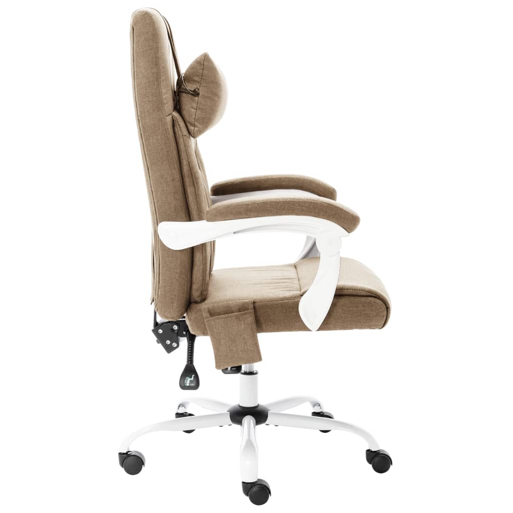 Scaun de birou cu masaj, gri taupe, material textil [3]