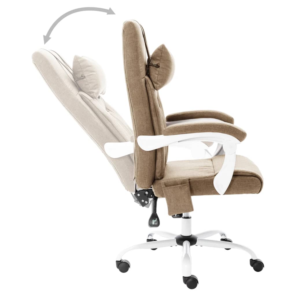 Scaun de birou cu masaj, gri taupe, material textil [5]