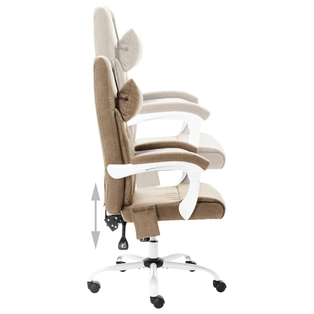 Scaun de birou cu masaj, gri taupe, material textil [6]