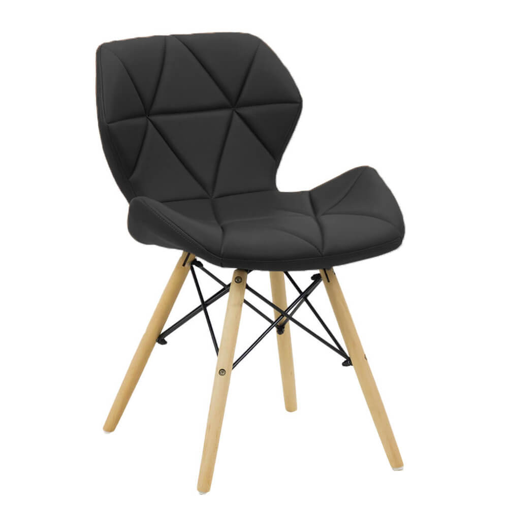Scaune de dining - Scaun dining Uma, negru, piele ecologica