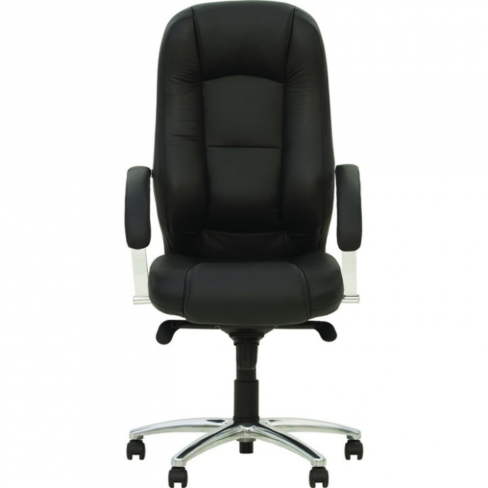 Scaun directorial KOROS STEEL CHROME, Negru piele ecologica [2]