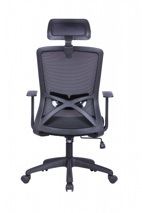 Scaun ergonomic de birou LOCO Mesh/Textil, Negru [4]