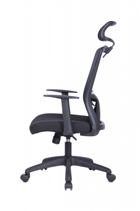 Scaun ergonomic de birou LOCO Mesh/Textil, Negru [7]