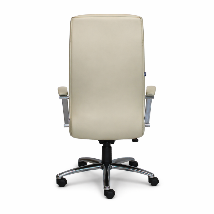 Scaun directorial AMAZON STEEL CHROME, Bej, piele naturala [3]