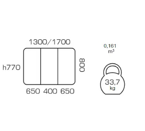 Masa de bucatarie extensibila COSY, 130(170)*80, Nut [3]