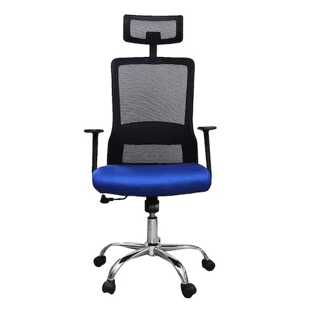 Scaun de birou ergonomic HELSINKI, mesh, albastru/negru [2]