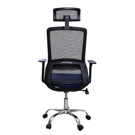 Scaun de birou ergonomic HELSINKI, mesh, albastru/negru [4]