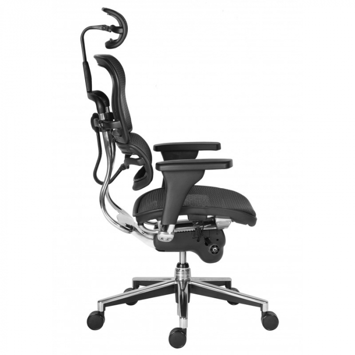 Scaun directorial ERGOHUMAN Plus, mesh Negru , tetiera 2D, suport lombar, brate reglabile 3D [3]