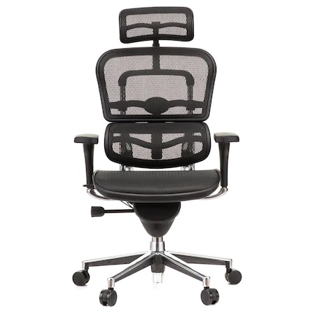 Scaun directorial ERGOHUMAN Plus, mesh Negru , tetiera 2D, suport lombar, brate reglabile 3D [2]