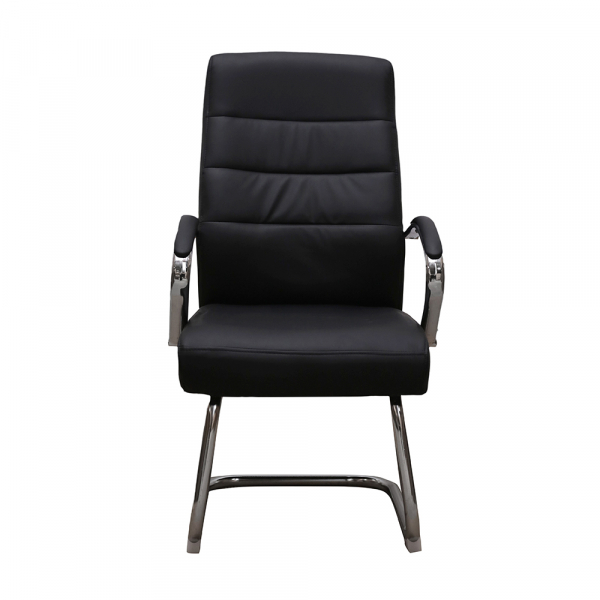 Scaun de vizitator HILFI CF, piele ecologica, Negru [2]