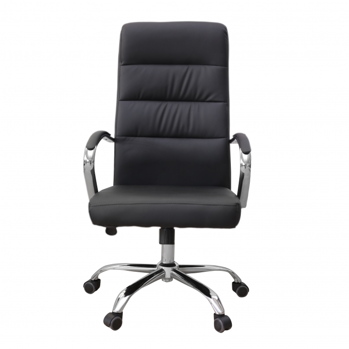 Scaun directorial CARDANO, piele ecologica, negru [2]