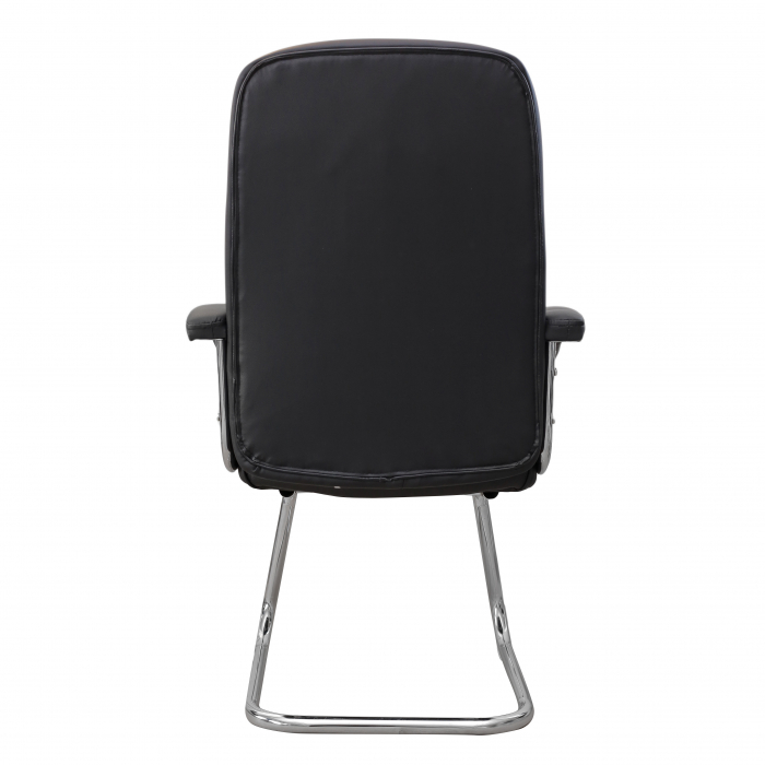 Scaun de vizitator POLKA CF, piele ecologica, Negru [4]